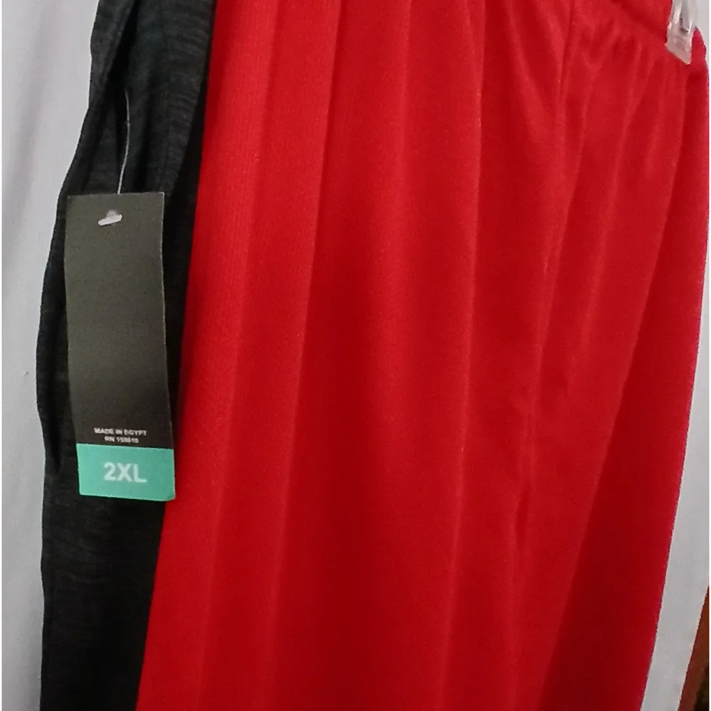 XXL Athletic Basketball Mesh Shorts Red Black NWT Pockets Y2K Gym Drawstring
